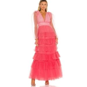 Love Shack Fancy Francoise Gown in Millennial Pink Ombre
